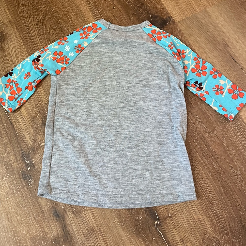 Lularoe Kids sloan 2 floral and gray - Picture 3 of 4